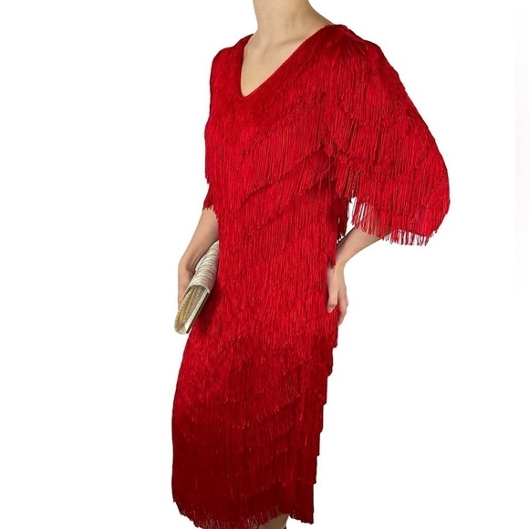 Nightworks Dresses & Skirts - Vintage red flapper dress! So cool! Fringe detail all over. So hard to find!